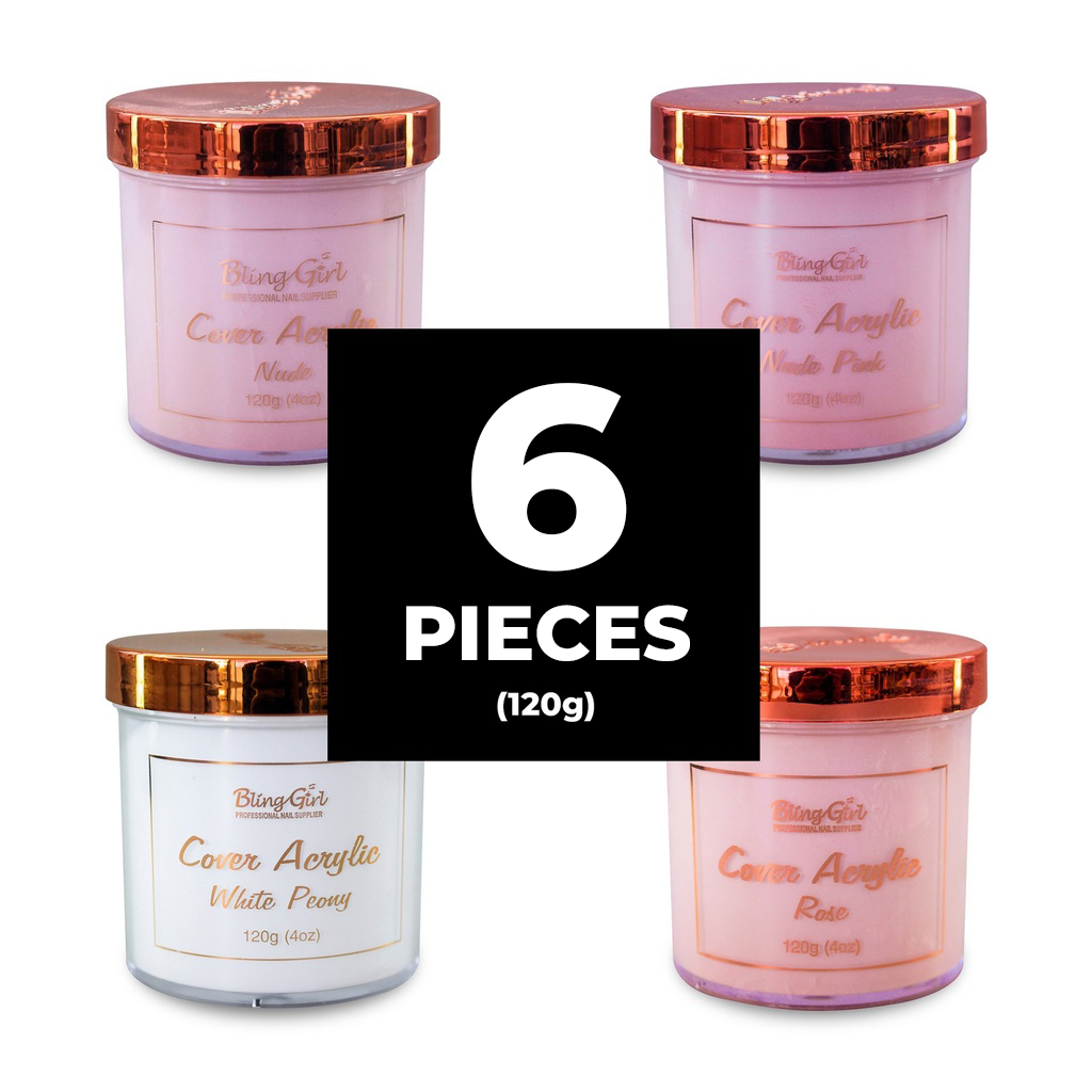 Bling Girl Acrylic Powder 120G - 6 Piece Set [S09P10]