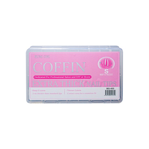 [6362508545310] Coffin Extra Thick Nail Tips Small BG-453 (150PCS/15 sizes) [S2510P07]