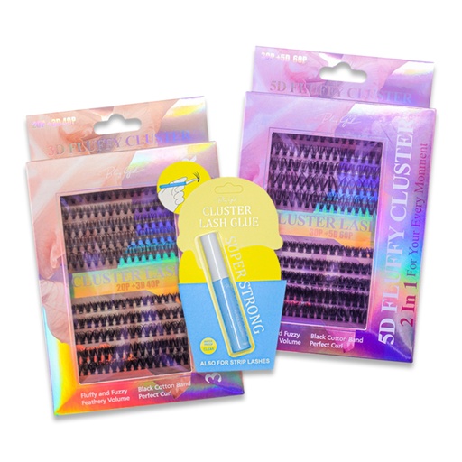 BUY 2 FLUFFY CLUSTER LASHES - GET 1 FREE LASH GLUE [S2601P01]